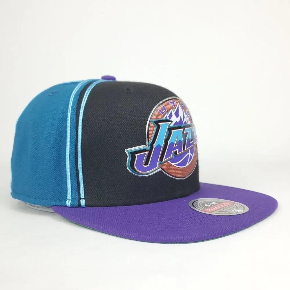 Utah‎ Jazz Mitchell & Ness NBA Flex Small-Medium Flatbill Hat Cap 3D Logo NWT